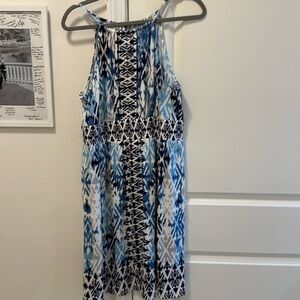 Comfy blue pattern summer dress